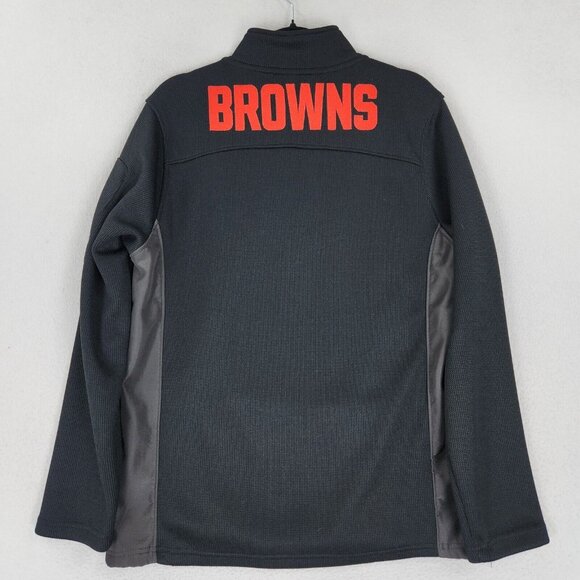 Cleveland Browns Sweater Mens Medium Black Half Zip NFL Team Apparel Football - Picture 12 of 13